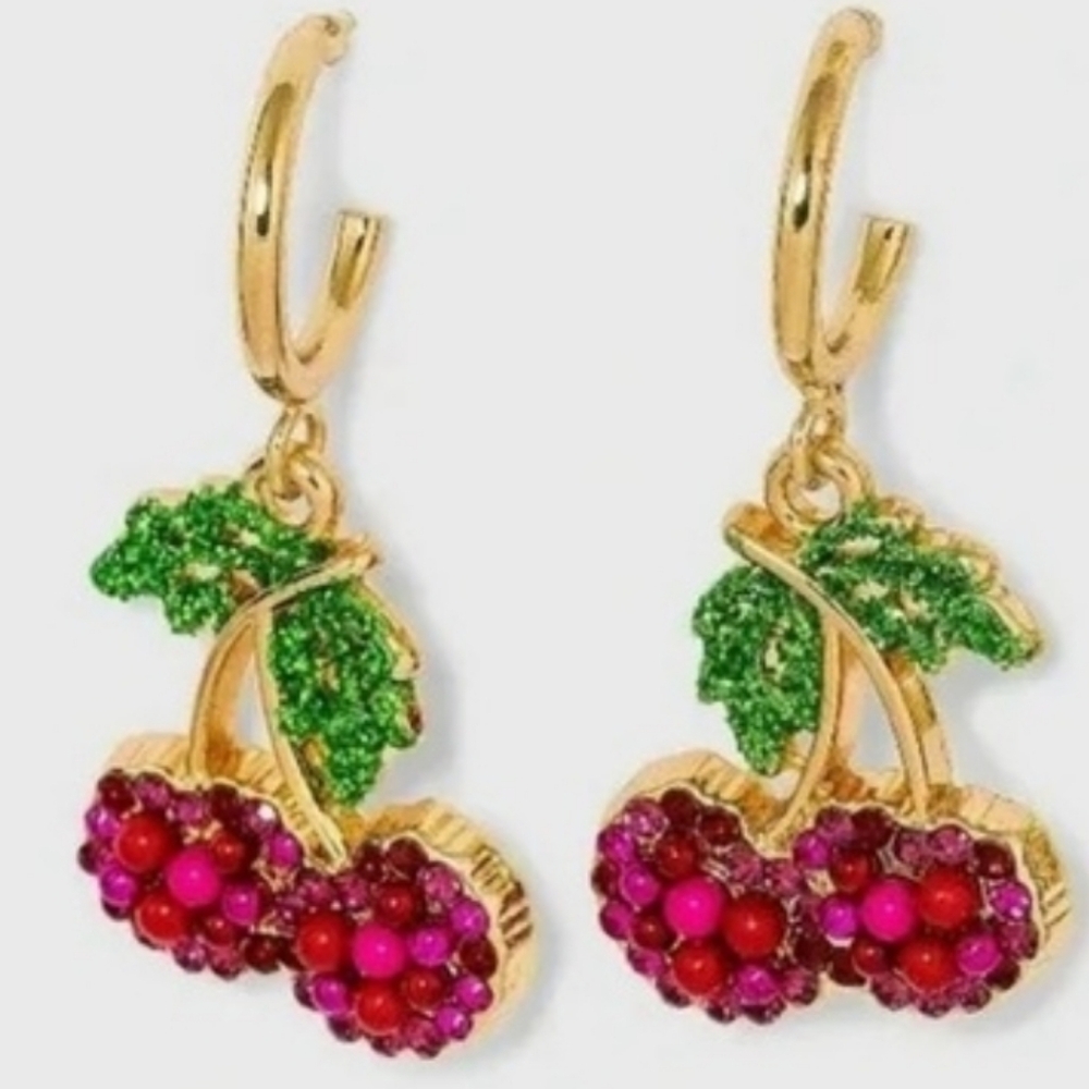 Sugarfix By Baublebar Jewelry Sweet & Sour Fruit Earrings Cherries Limes Bananas - Picture 3 of 6